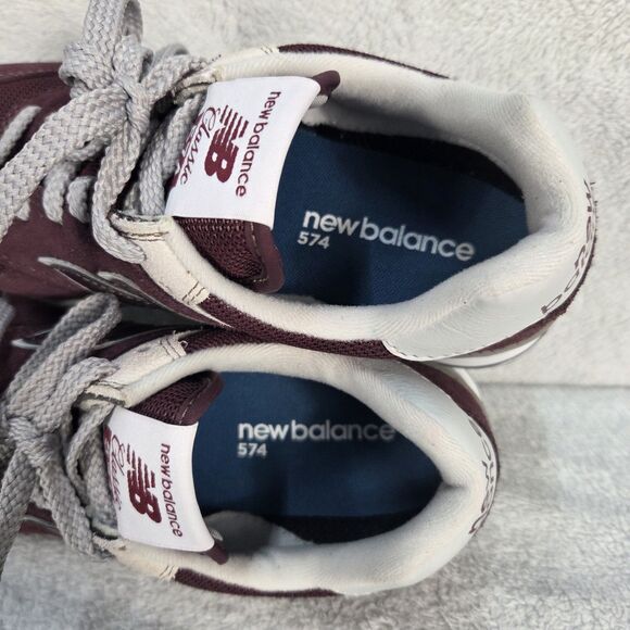 NEW BALANCE 574 RUNNING TRAINER SPORT SNEAKERS WOMEN SHOES BURGUNDY SIZE 7.5 - Picture 13 of 14